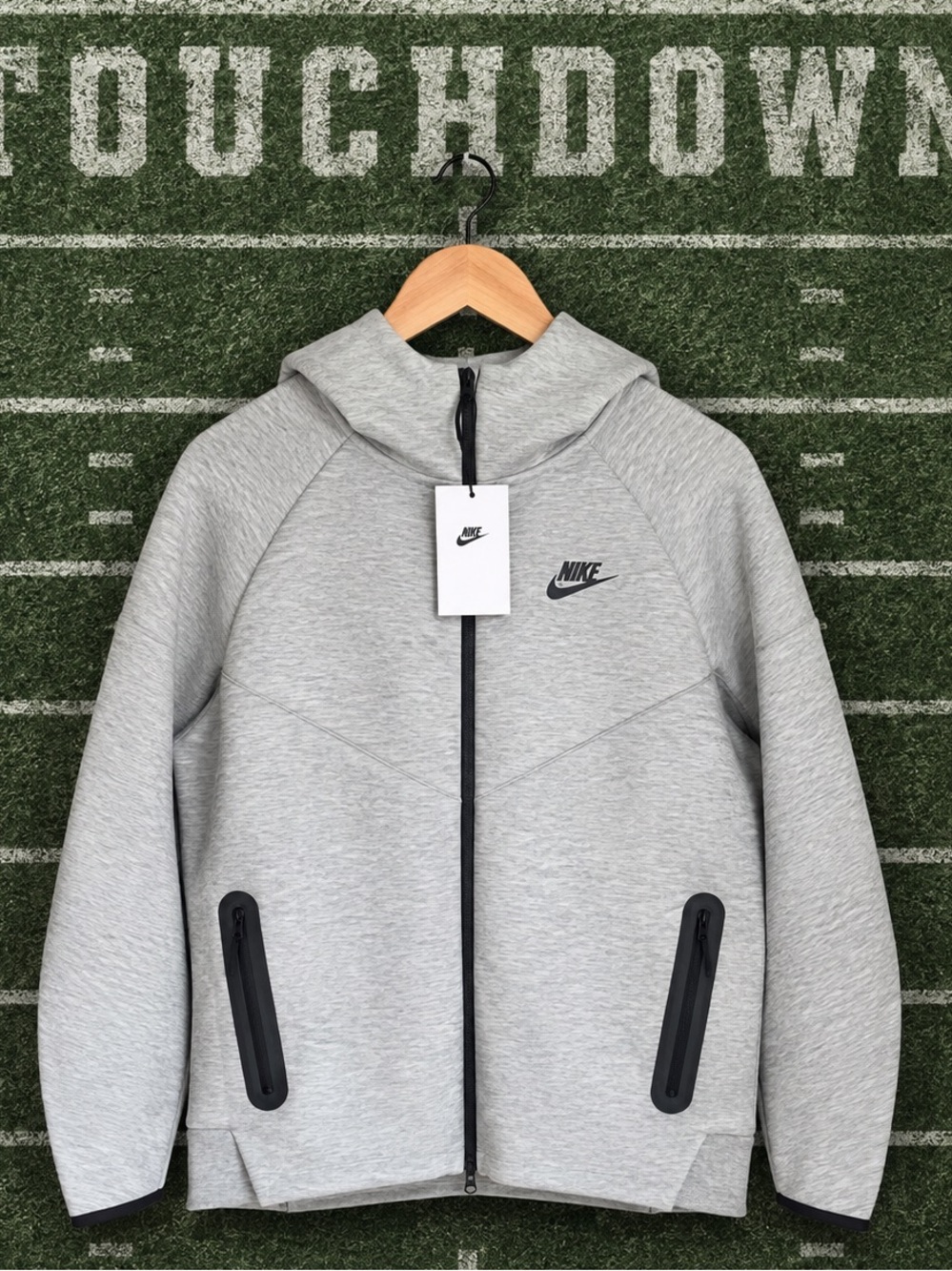 Nike Kids Tech Fleece Full Zip Hoodie Gray Black XL NWT